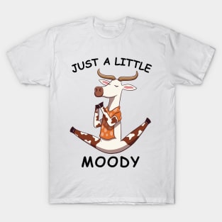 Just A Little Moody, funny cow doing yoga T-Shirt